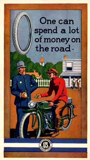 Motorcyclist Giving Money Advert Tires