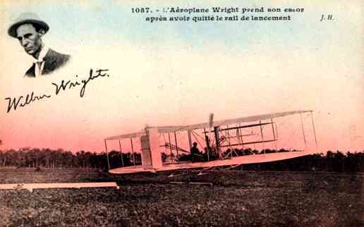 Pilot Wright on his Biplane French