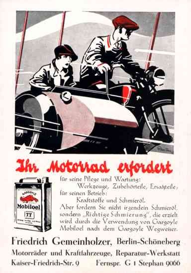 Motorcycling Couple Advert Motor Oil