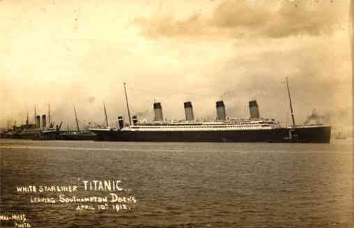 Ocean Liner Titanic Leaving Southampton RPPC