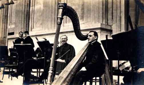 Harpist on the Stage Real Photo