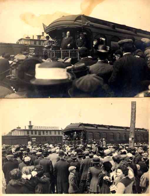 President Taft Giving Speech from Train Real Photo