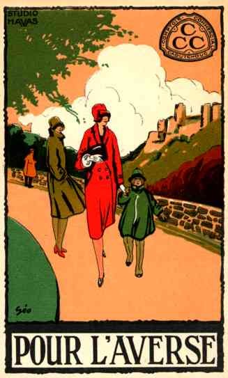 Castle Walk Advert Raincoat Belgian Art Deco