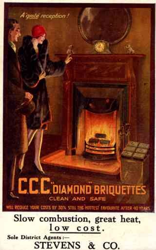 Advert Coal Fireplace Art Deco Couple
