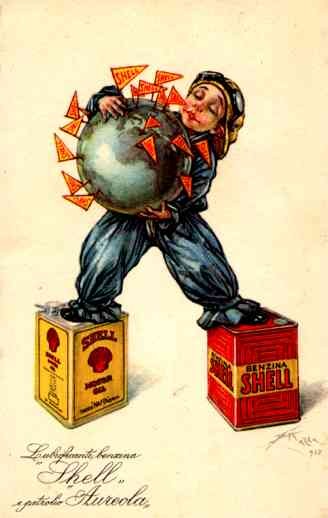 Advert Shell Gasoline Globe Italian