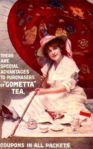 Advert Tea Umbrella Lady British