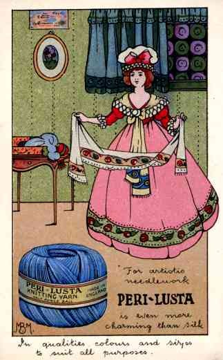 Advert Knitting Yarn Lady British