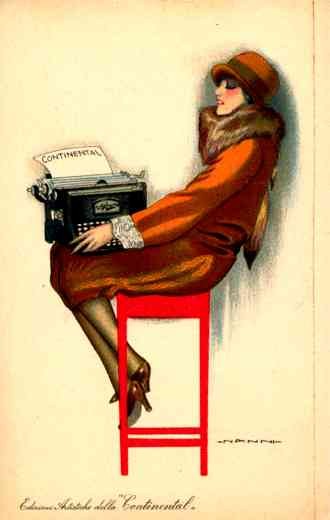 Advert Typewriter Art Deco Italian