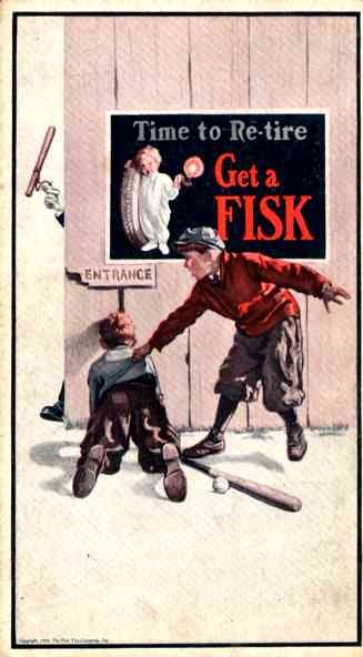 Advert Tire Fisk Baseball Player Rockwell