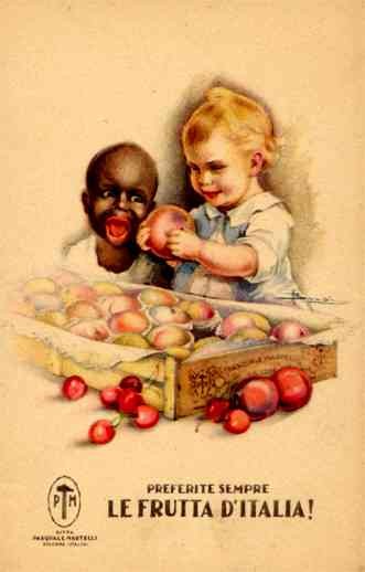 Black Advert Fruits Poster Italian