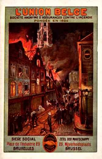 Advert Fire Insurance Belgian Poster