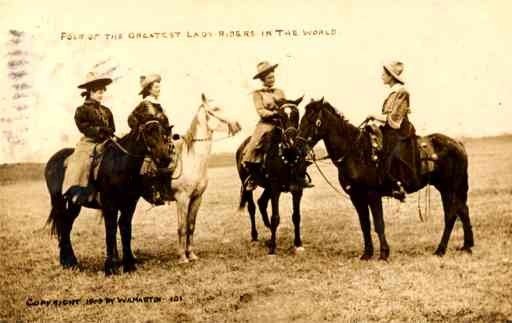 Cow Ladies Horses Real Photo KS