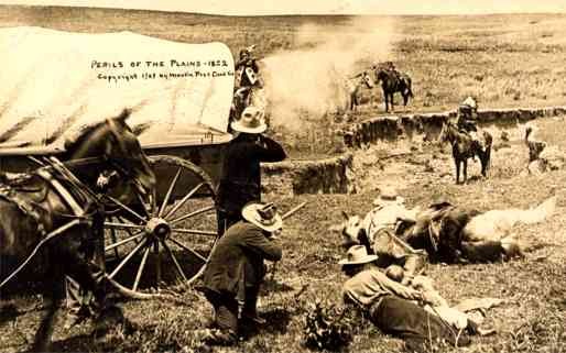 Indian Chief Gunfight Real Photo KS