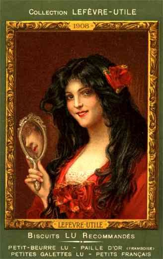 Advert Biscuits Lady Mirror French