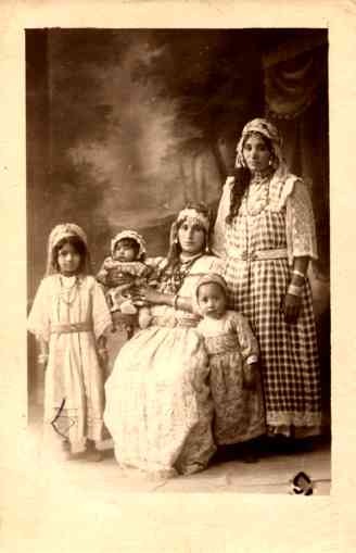 Sephardic Jewish Women Children Real Photo
