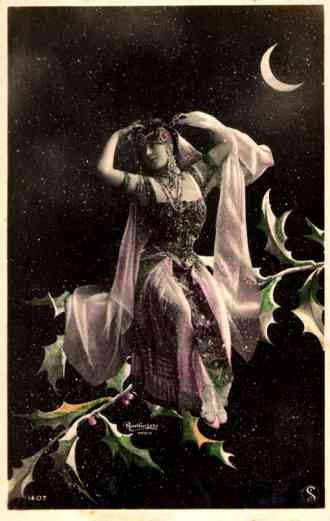 Fairy Moon Hand-Tinted Real Photo French