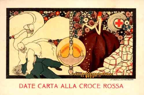 Red Cross Nurse Art Deco Italian