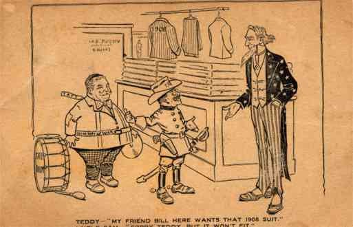 Uncle Sam Roosevelt Taft Campaign Cartoon