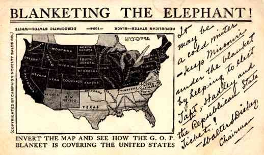 President Election Map Hidden Elephant 1904
