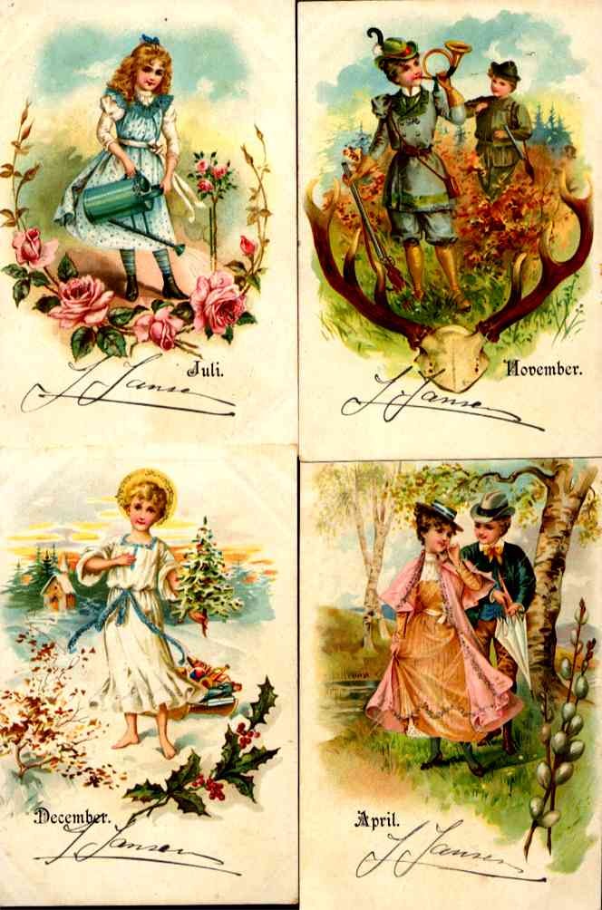 Twelve Months Art Nouveau Children Set