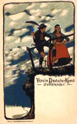 German Secessionist Art Mountain Climbers