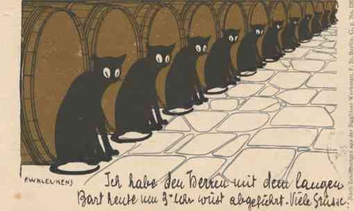 Black Cats German Art Nouveau