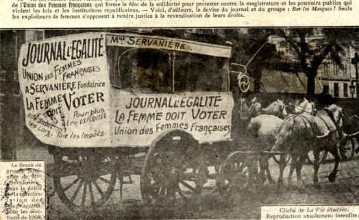 Horse-Drawn Suffrage Wagon French