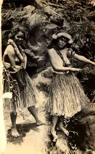 Hula Dancers Real Photo