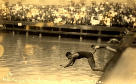 Swimming Race Mid-Pacific Carnival Real Photo