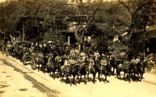 Horse-Drawn Cart Military Parade Real Photo