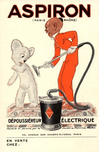 Black Teddy Bear Advert Vacuum Cleaner French