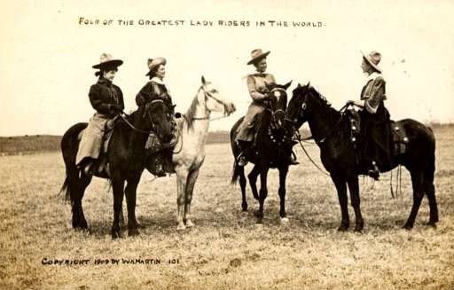 Cowgirls & Horses Martin Real Photo