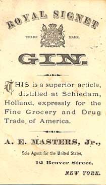 Gin Advert New York City Pioneer