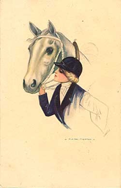 Art Deco Glamour Woman Horse