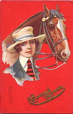 Art Deco Glamour Woman Horse