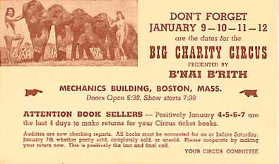 Big Charity Circus Boston Advert MA