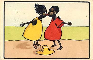 Black Children Kissing Comic