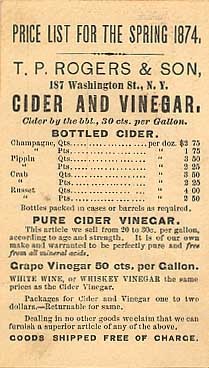Advert Cider Vinegar NYC Pioneer