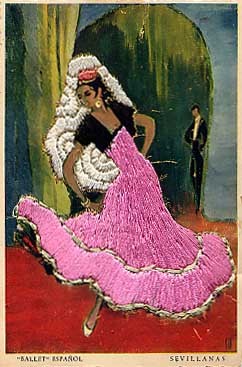 Spanish Ballet Dance Embroidered Silk