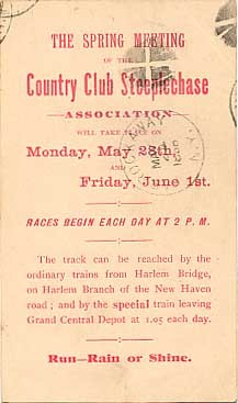 Country Club Horse Racing NYC Advert