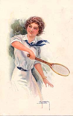 Art Deco Glamour Woman Tennis