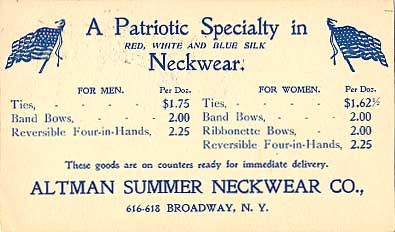 Advert Neckwear NYC Pioneer