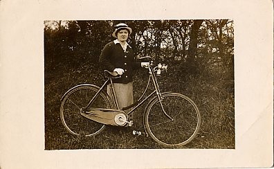 Bicycle Lady Real Photo