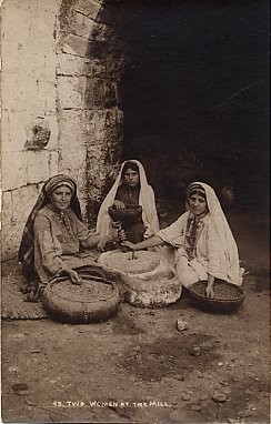 Women at Mill Palestine Real Photo