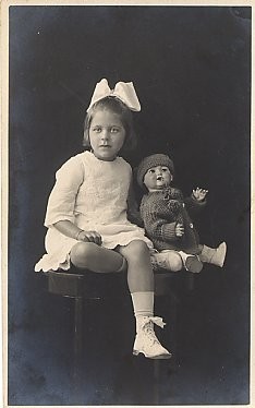 Child & Doll Real Photo
