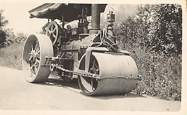 Steam Engine Road Roller Real Photo