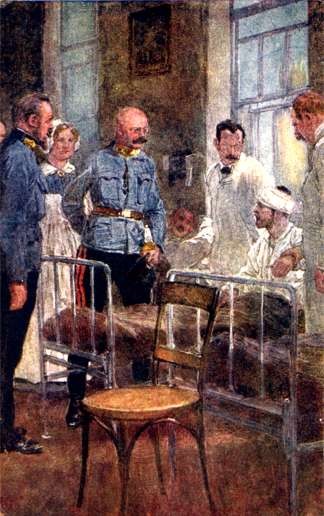 General Visiting Wounded at Hospital WWI