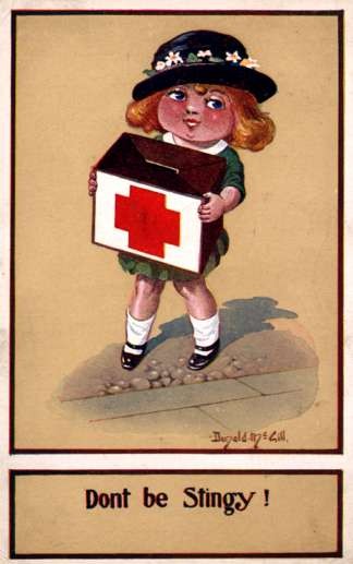 Child Holding Red Cross Box