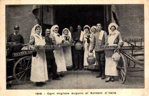 Red Cross Nurses Orderly with Trays Pots