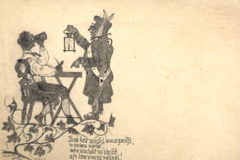 Soldier with Lantern Visitor Hand-Drawn Poem